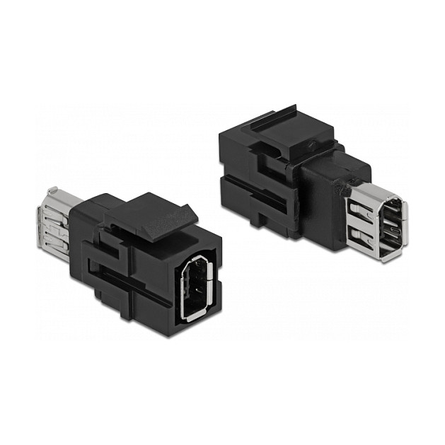 Delock Keystone Modul FireWire 6-pin (Ž) na FireWire 6-pin (Ž), crni-0