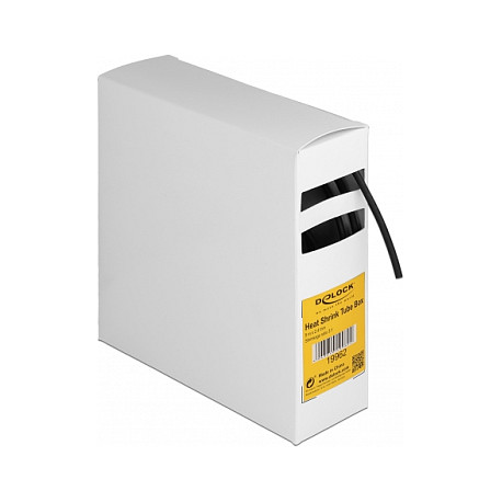 DELOCK Termoskupljajući bužir s ljepilom 31, 2.4 mm, 5 m, crna boja