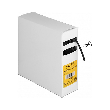DELOCK Termoskupljajući bužir s ljepilom 31, 2.4 mm, 5 m, crna boja-1