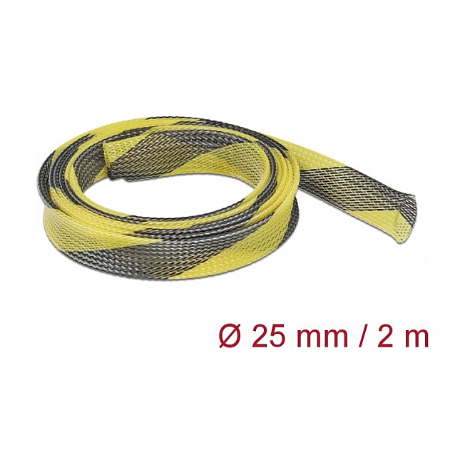 Pleteni bužir DELOCK rastezljivi 2 m x 25 mm, crno-žuta boja-1