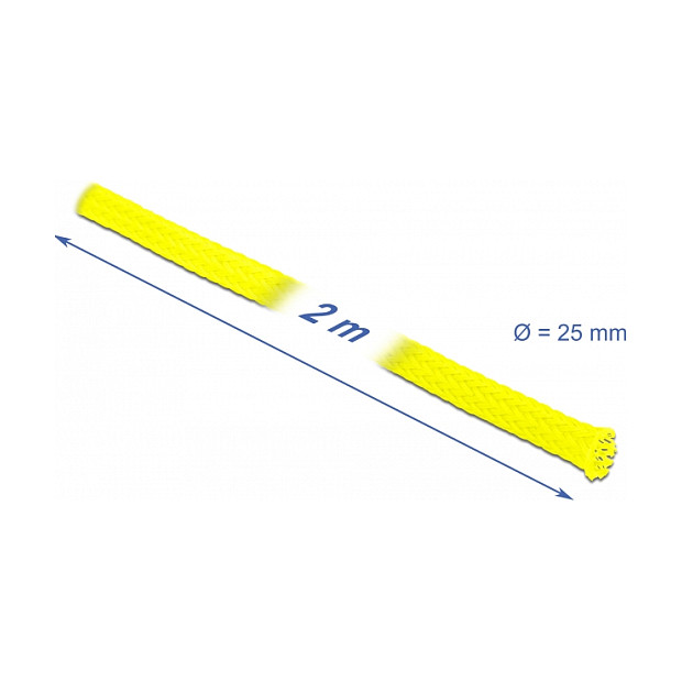 Pleteni bužir DELOCK 2 m x 25 mm žuta boja-2