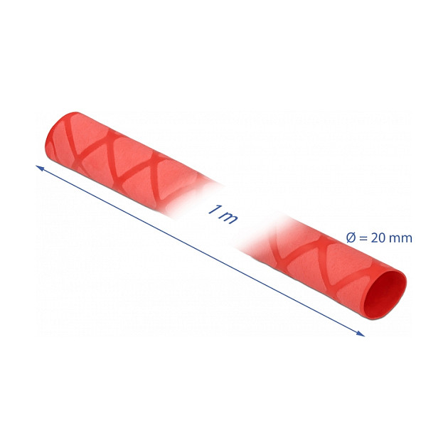 Termoskupljajući bužir DELOCK 1m x 20mm protuklizni, crvena boja-1