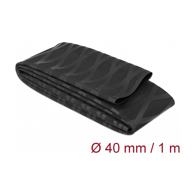 DELOCK Termoskupljajući bužir protuklizni 1 m x 40 mm crna boja (19602)