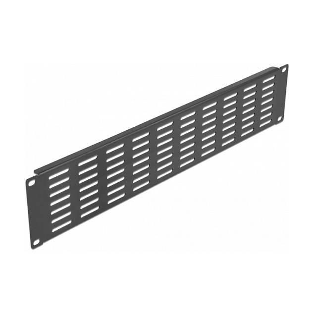 Delock 19" panel za mrežni ormar s ventilacijskim otvorima, 2U, crni-0