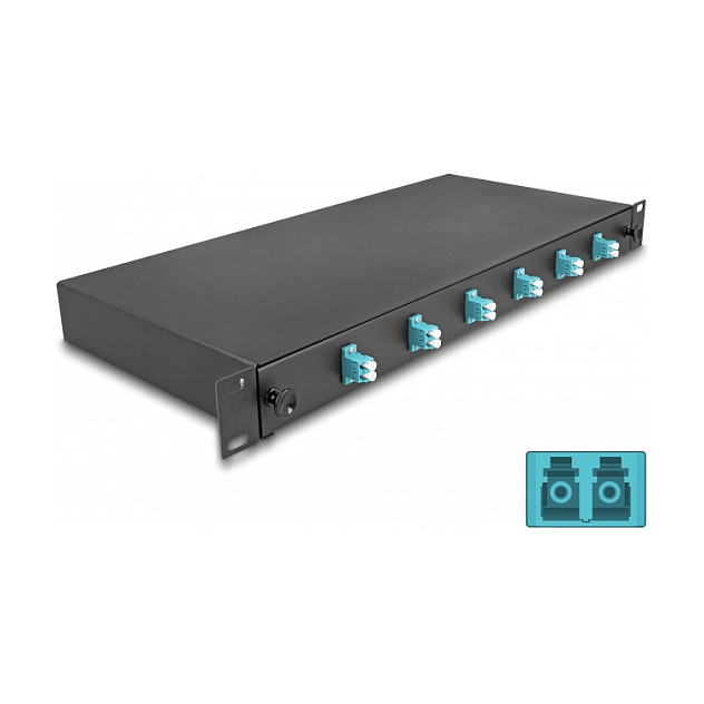 Optička panel kutija DELOCK 19" 1U (6x LC Duplex OM3)