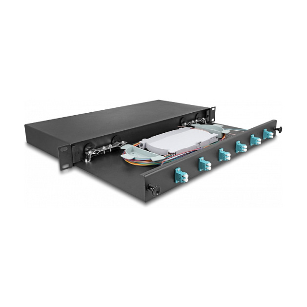 Optička panel kutija DELOCK 19" 1U (6x LC Duplex OM3)-1