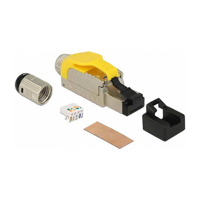 Konektor DELOCK RJ45 Cat.6A STP metalni (montaža bez alata)-1
