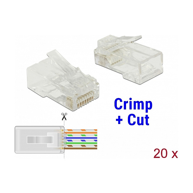 Konektor DELOCK RJ45 Crimp+Cut Cat.5e UTP (20 komada)