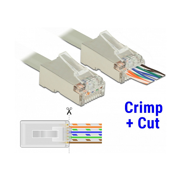 Konektor DELOCK RJ45 Crimp+Cut Cat.6 STP (20 komada)-1