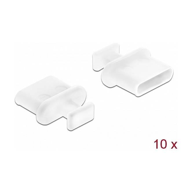 Zaštitni poklopci DELOCK za USB-C priključak, 10 komada, bijela boja-0