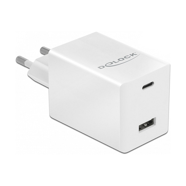 USB GaN punjač DELOCK 64144 (USB-C PD 45W + USB-A QC 18W, 48W)