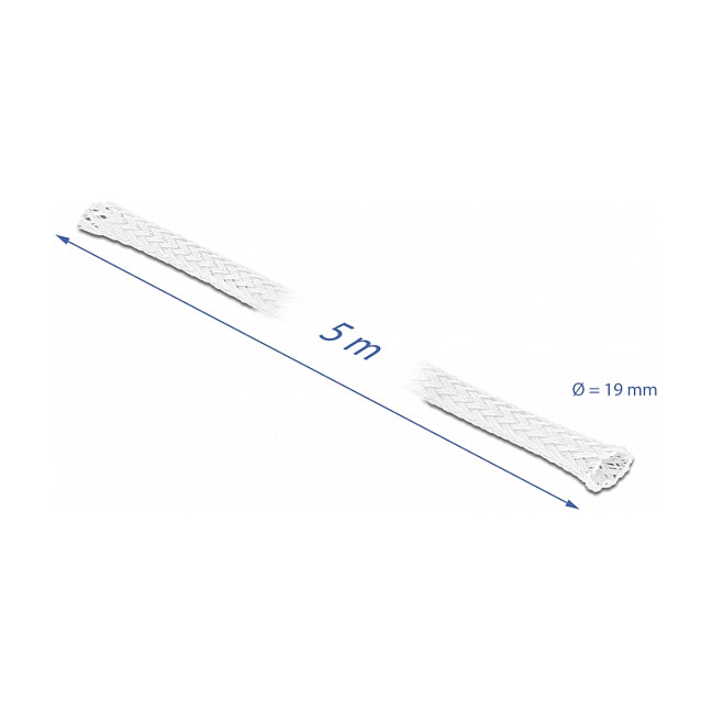 Pleteni bužir DELOCK 5 m x 19 mm bijela boja (20695)-1