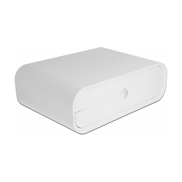 Stalak za monitor DELOCK 18325 s dvije ladice, bijela boja-1