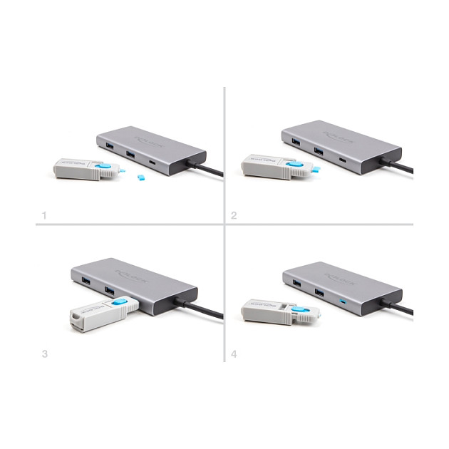 Set za blokiranje USB-C priključka DELOCK 20926 (5 komada + alat)-3