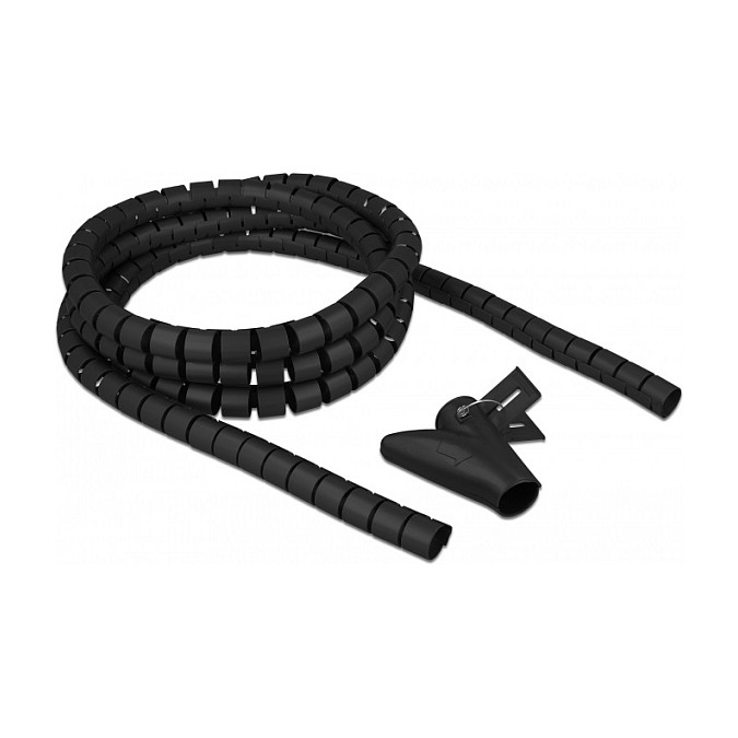 Spiralni bužir za kabele DELOCK 2.5 m (promjer 20 mm) s alatom za uvlačenje, crna boja