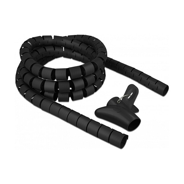 Spiralni bužir za kabele DELOCK 2.5 m x 30 mm s alatom za uvlačenje, crna boja
