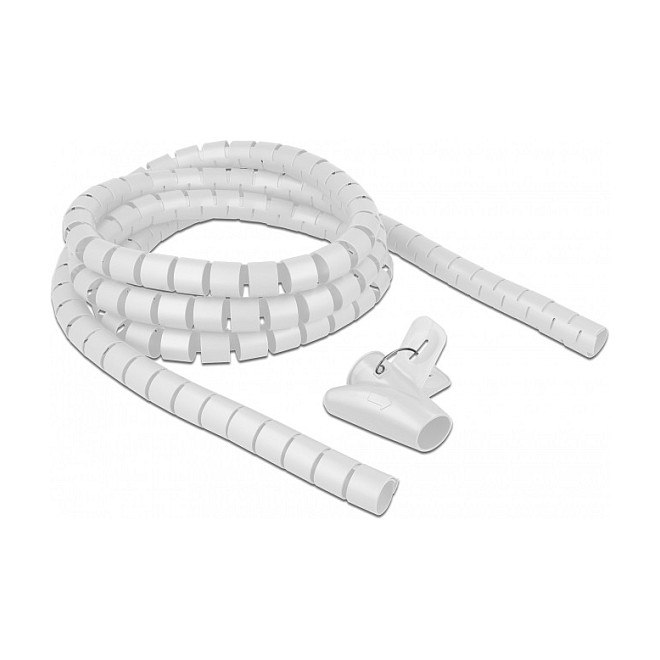Spiralni bužir DELOCK s alatom za uvlačenje (2.5 m x 15 mm) bijela boja
