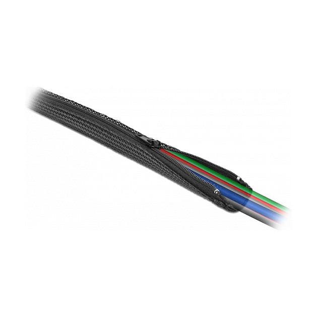Pleteni bužir s patentnim zatvaračem DELOCK 1 m x 30 mm crna boja-1