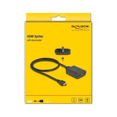 DELOCK HDMI razdjelnik 1x2 (4K 60Hz, HDR, Downscaler)-3