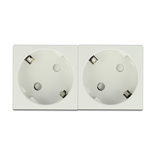 Modul dvostruke utičnice DELOCK Easy 45 Schuko 2-struka (pakiranje 5 komada)-1