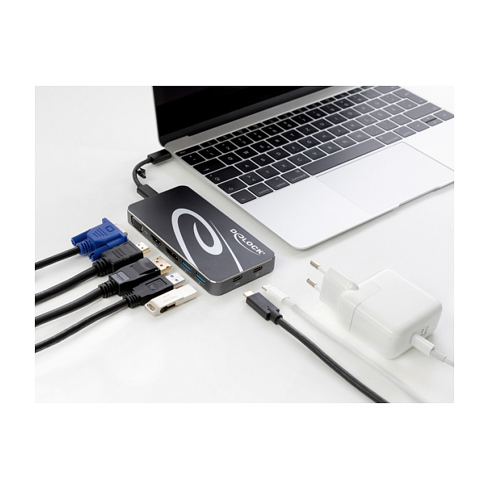 Priključna stanica DELOCK USB-C 3.2 (4K HDMI/DP, VGA, LAN, PD 3.0)-5