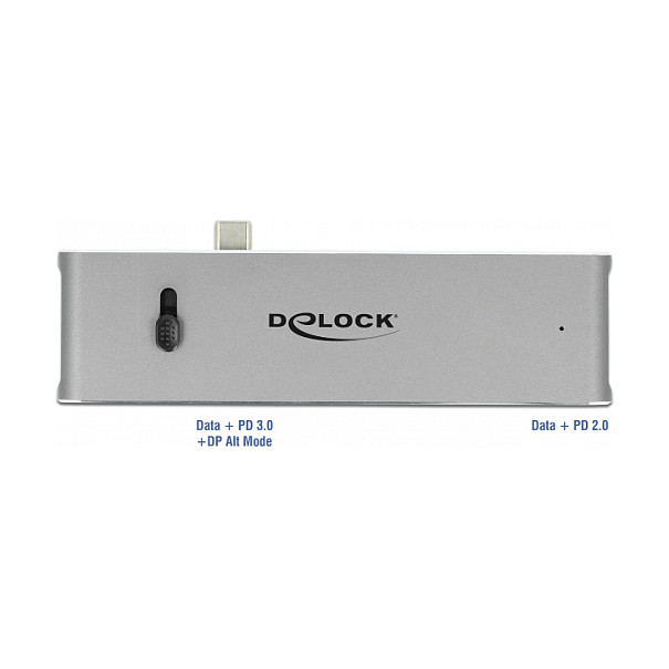 Multiport adapter DELOCK 87752 Dual USB-C (HDMI, USB 3.2, SD, PD 3.0), svemirski siva boja-3