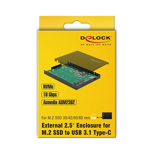 Vanjsko kućište DELOCK 42609 za M.2 NVMe SSD (USB-C 3.2 Gen 2, 2.5" format)-4