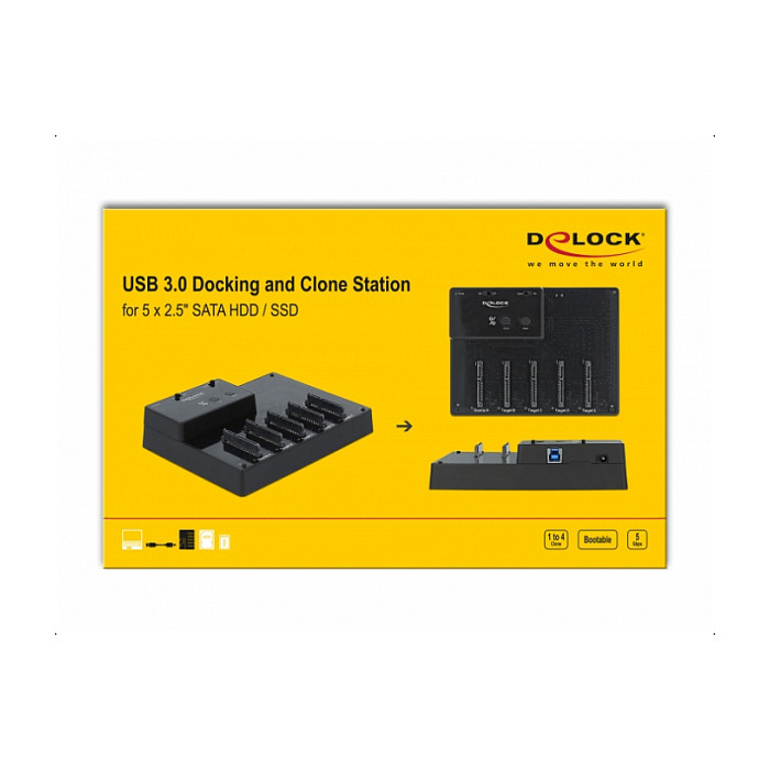 DELOCK Docking i klonirajuća stanica za 5 x 2.5" SATA HDD / SSD, USB 5 Gbps-4