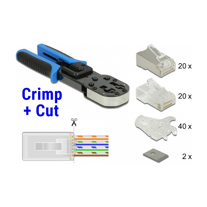 DELOCK Set alata za krimpanje i testiranje mrežnih kabela RJ45 86450-4