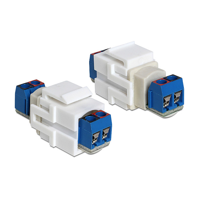 Delock Keystone Modul 2-pinski terminalni blok, bijeli
