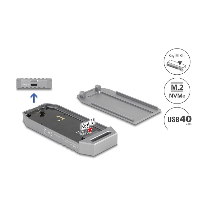 Kućište DELOCK 42033 za M.2 NVMe SSD, USB4 40 Gbps, instalacija bez alata-5