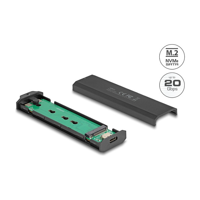 Kućište DELOCK za M.2 NVMe/SATA SSD USB-C 3.2 Gen 2x2 (20 Gbps), bez alata-3