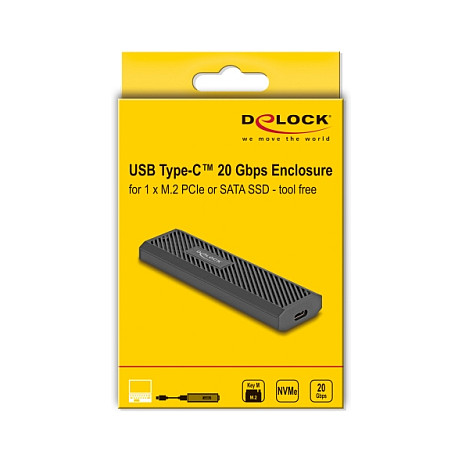 Kućište DELOCK za M.2 NVMe/SATA SSD USB-C 3.2 Gen 2x2 (20 Gbps), bez alata-5