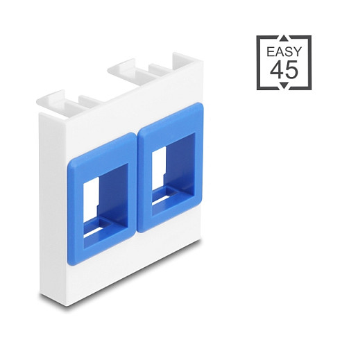 Delock Easy 45 Modul s dva Keystone utora, 45 x 45 mm, bijeli/plavi-1