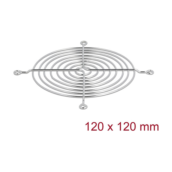 Zaštitna mrežica za ventilator DELOCK 120 x 120 mm metalna, srebrna boja-0