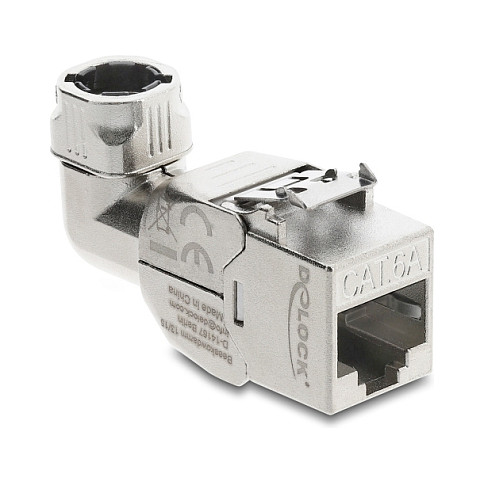 Delock Keystone Modul Cat.6A RJ45 (ž) na LSA, oklopljeni, kutni 90°, montaža bez alata-0