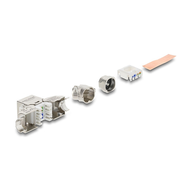 Delock Keystone Modul RJ45 (Ž) na LSA Cat.6A, oklopljeni, 45° kutni, bez alata-2