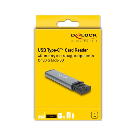 DELOCK USB 5 Gbps čitač kartica za SD i Micro SD s pretincima za pohranu-8