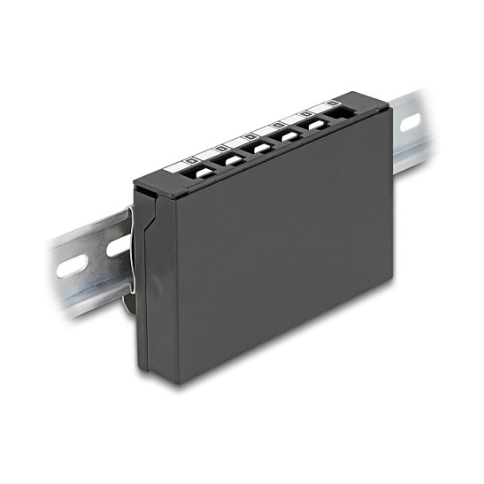 Delock Prazno Kućište za 6 Keystone Modula, DIN/Zidna/Stolna Montaža, Crno-4
