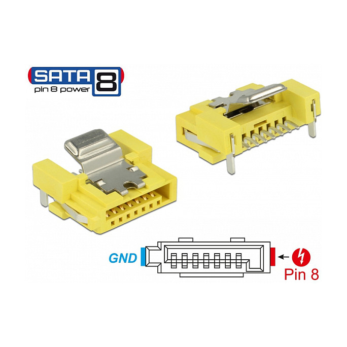 Konektor DELOCK SATA 6 Gb/s 8-pinski ženski za napajanje (89887)-0