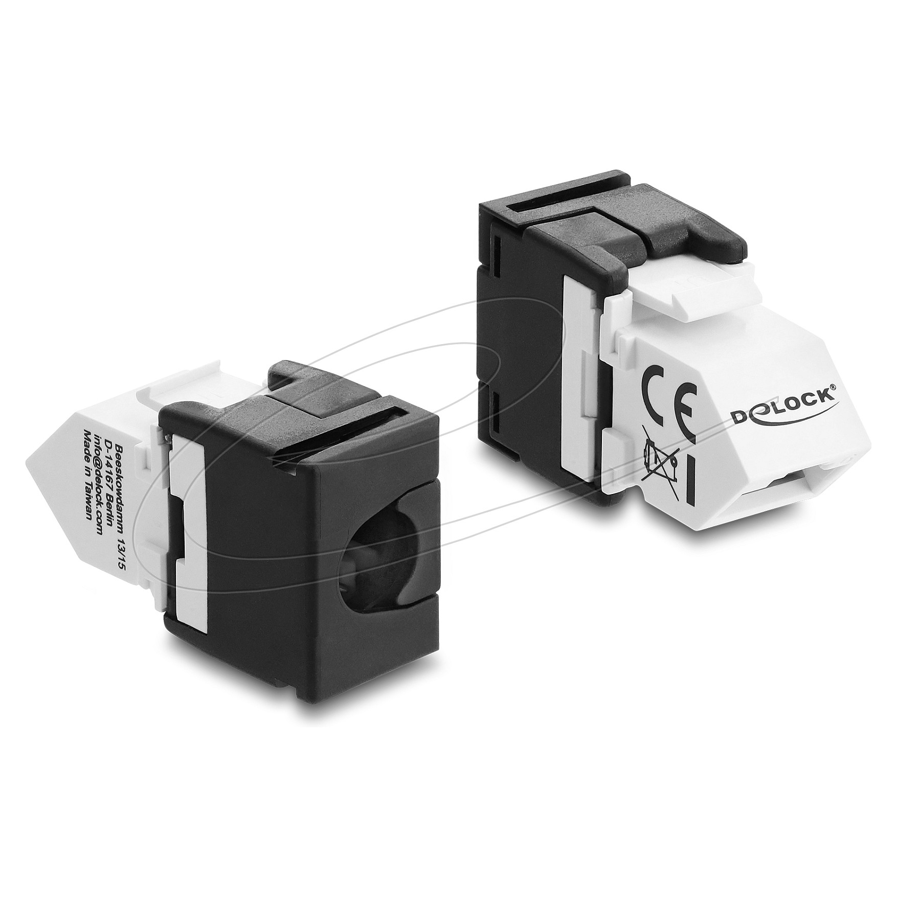 Delock Keystone Modul RJ45 (Ž) na LSA, Cat.6 UTP, 45° kutni, crno/bijeli-0