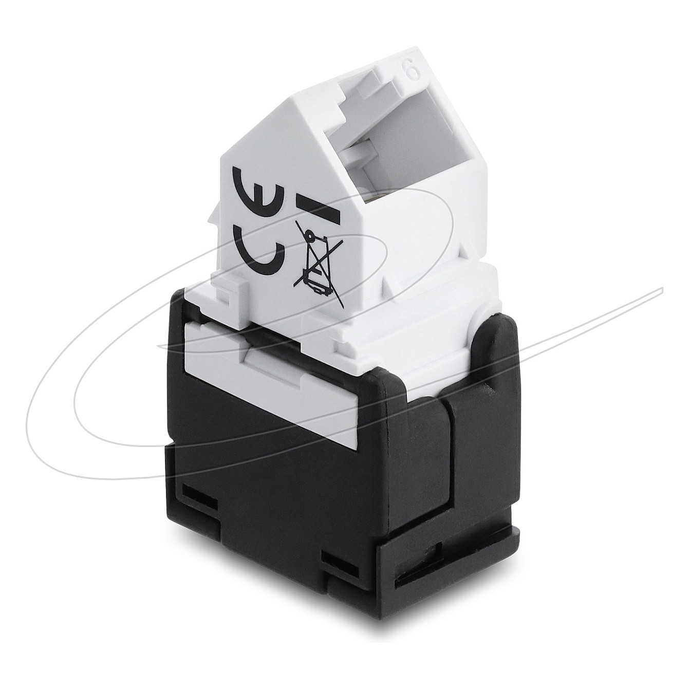 Delock Keystone Modul RJ45 (Ž) na LSA, Cat.6 UTP, 45° kutni, crno/bijeli-1