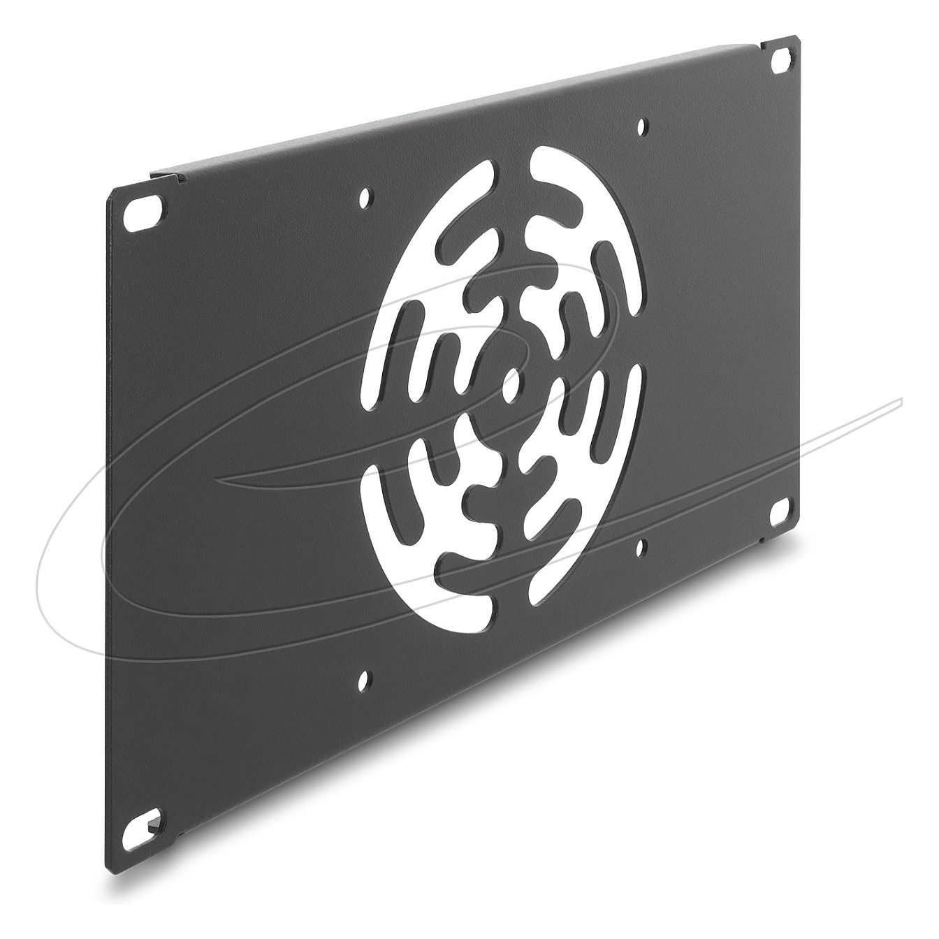 Slijepi panel DELOCK 10" 3U za 120mm ventilator, tamno siva boja