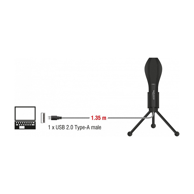 USB kondenzatorski mikrofon DELOCK 65939 sa stolnim stalkom-3