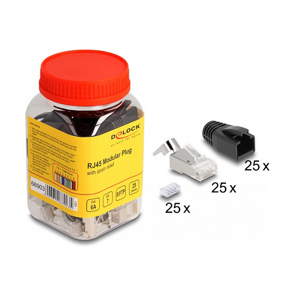 Konektori DELOCK RJ45 STP Cat.6A / Cat.7, set 25 komada-1