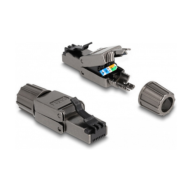 Mrežni konektor DELOCK RJ45 Cat.8.1 STP (montaža bez alata)-0