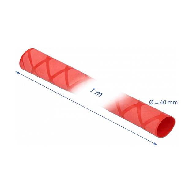 Termo bužir DELOCK protuklizni X-uzorak 1m x 40mm crvena boja-1