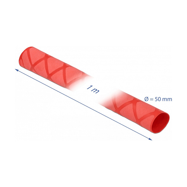 Termoskupljajuća cijev DELOCK protuklizna 1 m x 50 mm crvena boja-1