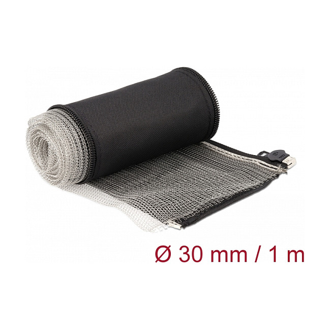 DELOCK EMC zaštitni pleteni bužir s patentnim zatvaračem 1 m x 30 mm-1
