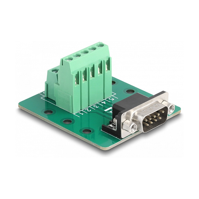 Delock Adapter DB9 muški na terminalni blok za DIN šinu-0